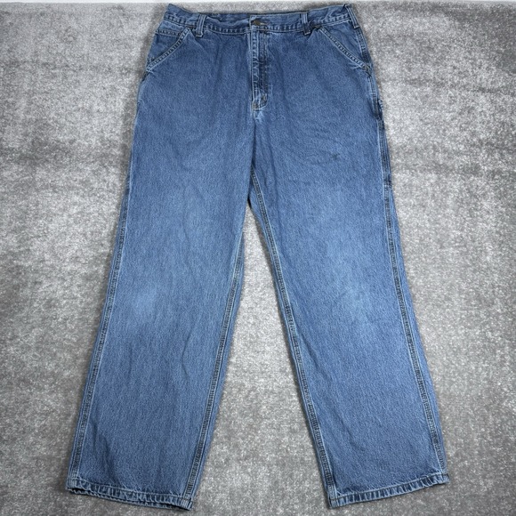 Carhartt Jeans Men's 38x34 (Fits 36x32) Blue Original Dungaree Fit Carpenter B13 - Picture 1 of 8